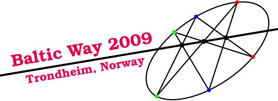 Logo with Pascal's theorem and the text 'Baltic Way 2009' and 'Trondheim, Norway'
